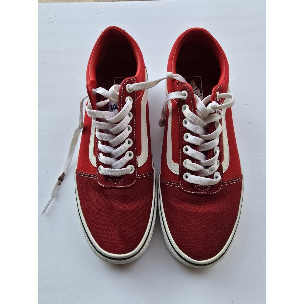 Vans Old Skool Red & White Sneakers – Size 8.5 Men Classic Skate Style - Picture 9 of 9
